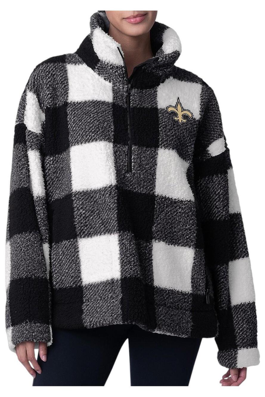 NFL Women's Buffalo Plaid Half Zip Pullover Saints - Regular